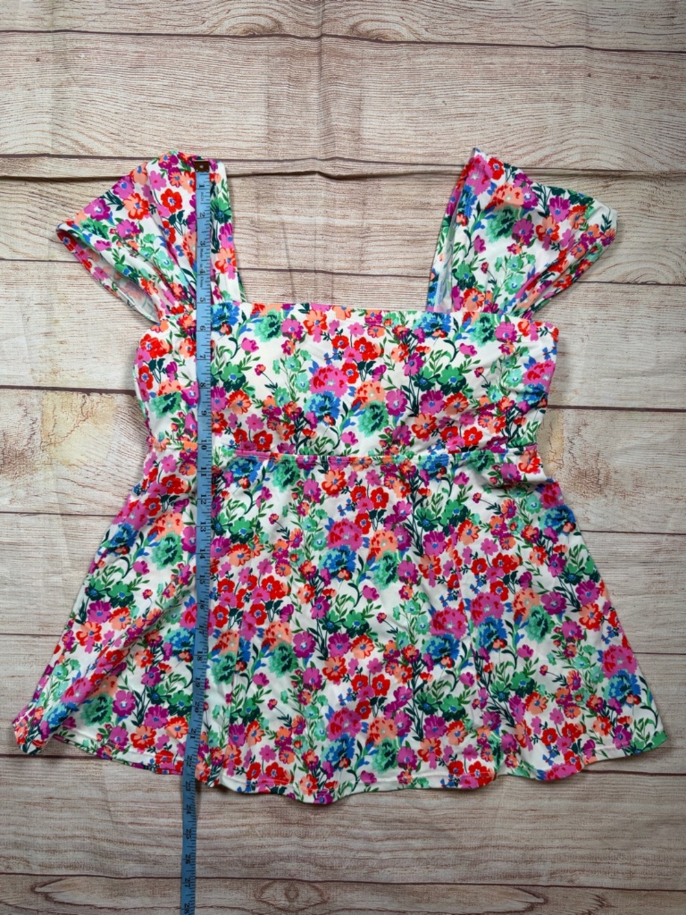 Floral Ruffle Tankini Top - Multicolor - Picture 3 of 7
